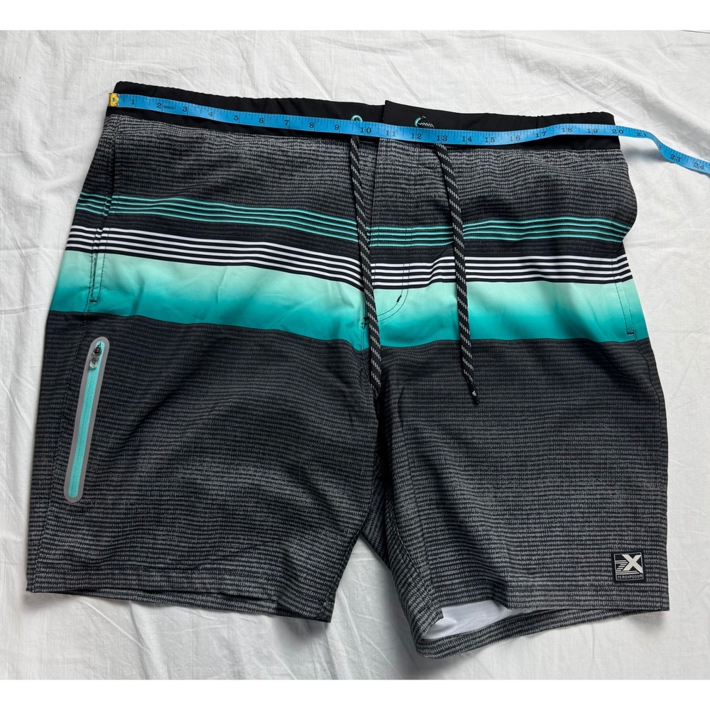 ZEROXPOSUR Mens Swim Trunks Board Shorts XL Grey Icing Recycled Liner Zip Pocket - Picture 7 of 13